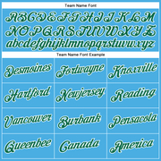 Custom Sky Blue Kelly Green-White Performance T-Shirt