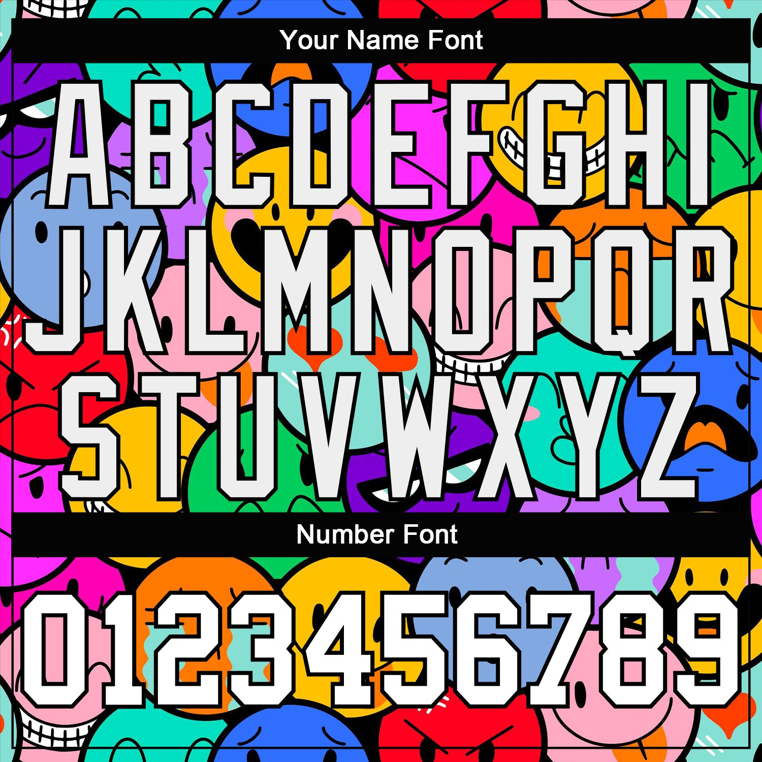 Custom Colorful White-Black Emoji 3D Pattern Long Sleeve Performance T-Shirt