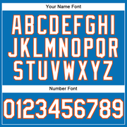 Custom Blue White-Orange Performance T-Shirt