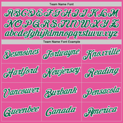 Custom Pink Kelly Green-White Performance T-Shirt