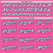 Custom Pink Navy Pinstripe White Two-Button Unisex Softball Jersey