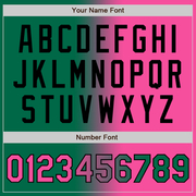 Custom Kelly Green Pink-Black Gradient Fashion Two-Button Unisex Softball Jersey