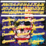 Custom Dark Purple Yellow-White 3D Skull With American Flag Performance T-Shirt