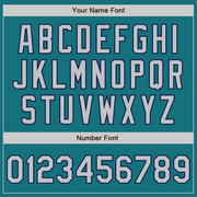 Custom Teal Gray-Navy Two-Button Unisex Softball Jersey