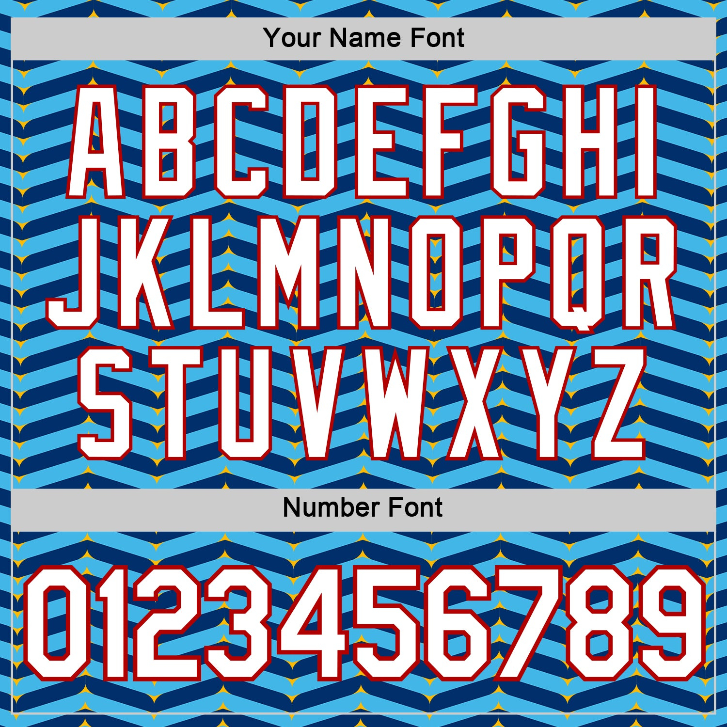 Custom Gold Sky Blue US Navy Blue-Red 3D Esports Performance T-Shirt