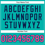 Custom Aqua Pink-Navy Performance T-Shirt