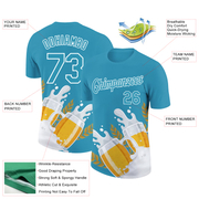 Custom Panther Blue White 3D Pattern Design Oktoberfest Beer Festival Performance T-Shirt