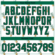 Custom White Kelly Green-Black 3D Pattern Design Hawaii Tropical Pineapple Performance T-Shirt