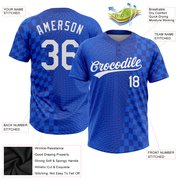 Custom Royal White-Navy 3D Pattern Two-Button Unisex Softball Jersey