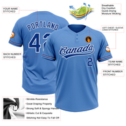 Custom Powder Blue Royal-White Two-Button Unisex Softball Jersey