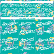 Custom Aqua White 3D Pattern Design Hawaii Style Pineapple Performance T-Shirt