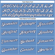 Custom Light Blue White-Navy Performance T-Shirt