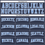 Custom Navy Light Blue-White Long Sleeve Performance Salute To Service T-Shirt