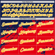 Custom Navy Gold-Fire Red 3D Esports Performance T-Shirt