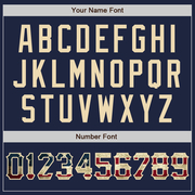 Custom Navy Vintage USA Flag-City Cream Two-Button Unisex Softball Jersey