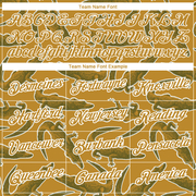 Custom Old Gold White 3D Pattern Design Crocodile Performance T-Shirt