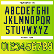 Custom Neon Yellow Neon Green-Navy Gradient Fashion Two-Button Unisex Softball Jersey