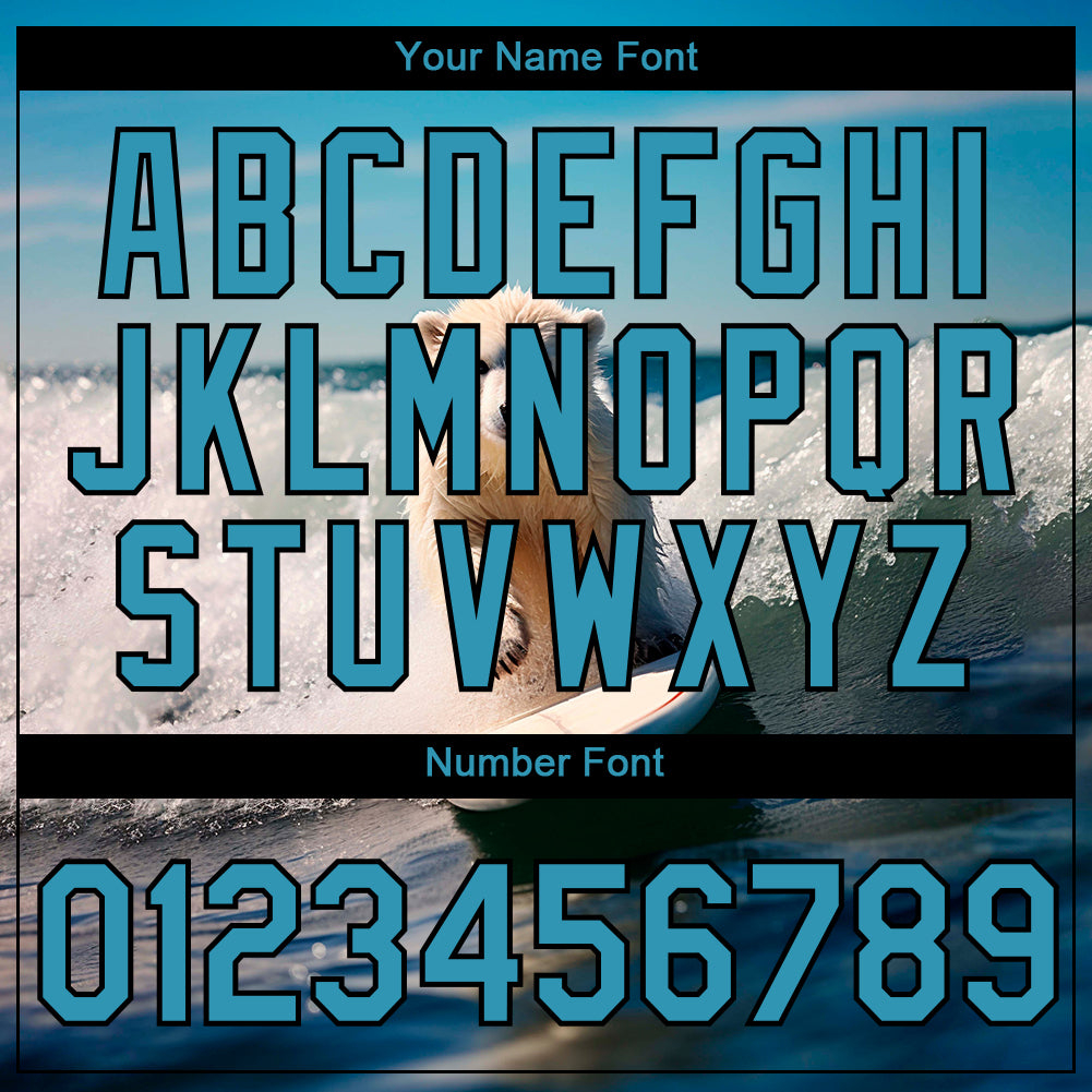 Custom Panther Blue Black 3D Pattern Design Extreme Sport Cartoon Animal Bear Surfing Performance T-Shirt