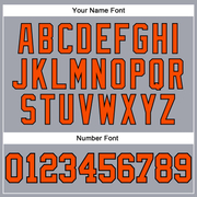 Custom Gray Orange-Black Long Sleeve Performance T-Shirt