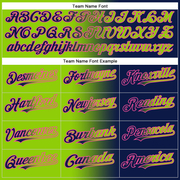 Custom Navy Neon Green-Pink Gradient Fashion Two-Button Unisex Softball Jersey