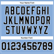 Custom Light Blue Black-White Long Sleeve Performance T-Shirt