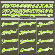 Custom Olive Neon Green-White Performance Salute To Service T-Shirt