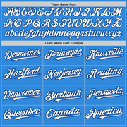 Custom Electric Blue Royal Pinstripe White Two-Button Unisex Softball Jersey