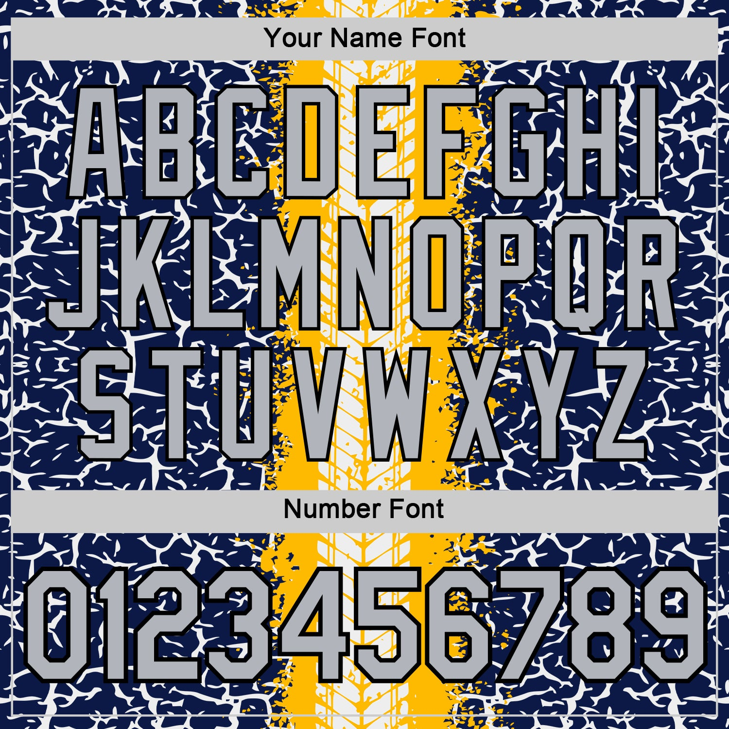 Custom Navy Light Gray Gold-Black 3D Esports Performance T-Shirt