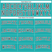 Custom Aqua Steel Gray-White Long Sleeve Performance T-Shirt