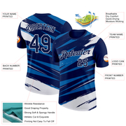 Custom Navy Blue-White 3D Esports Performance T-Shirt