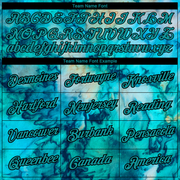 Custom Tie Dye Aqua-Black 3D Performance T-Shirt