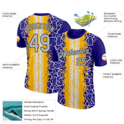 Custom Dark Purple Light Gray Gold-Black 3D Esports Performance T-Shirt