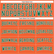 Custom Orange Kelly Green-White Long Sleeve Performance T-Shirt