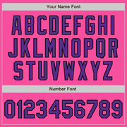 Custom Pink Purple-Black Two-Button Unisex Softball Jersey