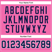 Custom Pink Navy-White Long Sleeve Performance T-Shirt