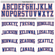 Custom White Royal-Red Long Sleeve Performance T-Shirt