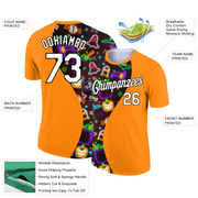 Custom Orange Brown-Black 3D Halloween Performance T-Shirt