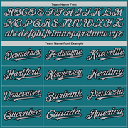 Custom Teal Black Pinstripe Gray Two-Button Unisex Softball Jersey