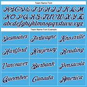 Custom Sky Blue Navy-White Performance T-Shirt