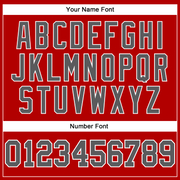 Custom Red Steel Gray-White Long Sleeve Performance T-Shirt