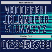 Custom Navy Blue-Aqua 3D Esports Performance T-Shirt