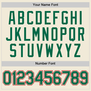 Custom Cream Kelly Green-Red Performance T-Shirt