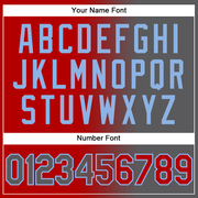 Custom Red Steel Gray-Light Blue Gradient Fashion Two-Button Unisex Softball Jersey