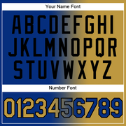 Custom Royal Old Gold-Black Gradient Fashion Two-Button Unisex Softball Jersey