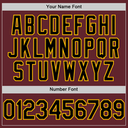Custom Burgundy Black-Gold Performance T-Shirt