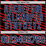 Custom Black Navy-Fire Red 3D Esports Performance T-Shirt