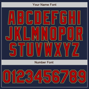 Custom Navy Red-Old Gold Two-Button Unisex Softball Jersey