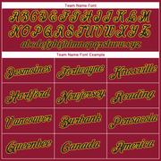 Custom Crimson Black-Gold Performance T-Shirt