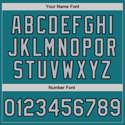 Custom Teal Black Pinstripe Gray Two-Button Unisex Softball Jersey