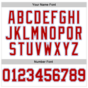 Custom White Red-Light Blue Long Sleeve Performance T-Shirt